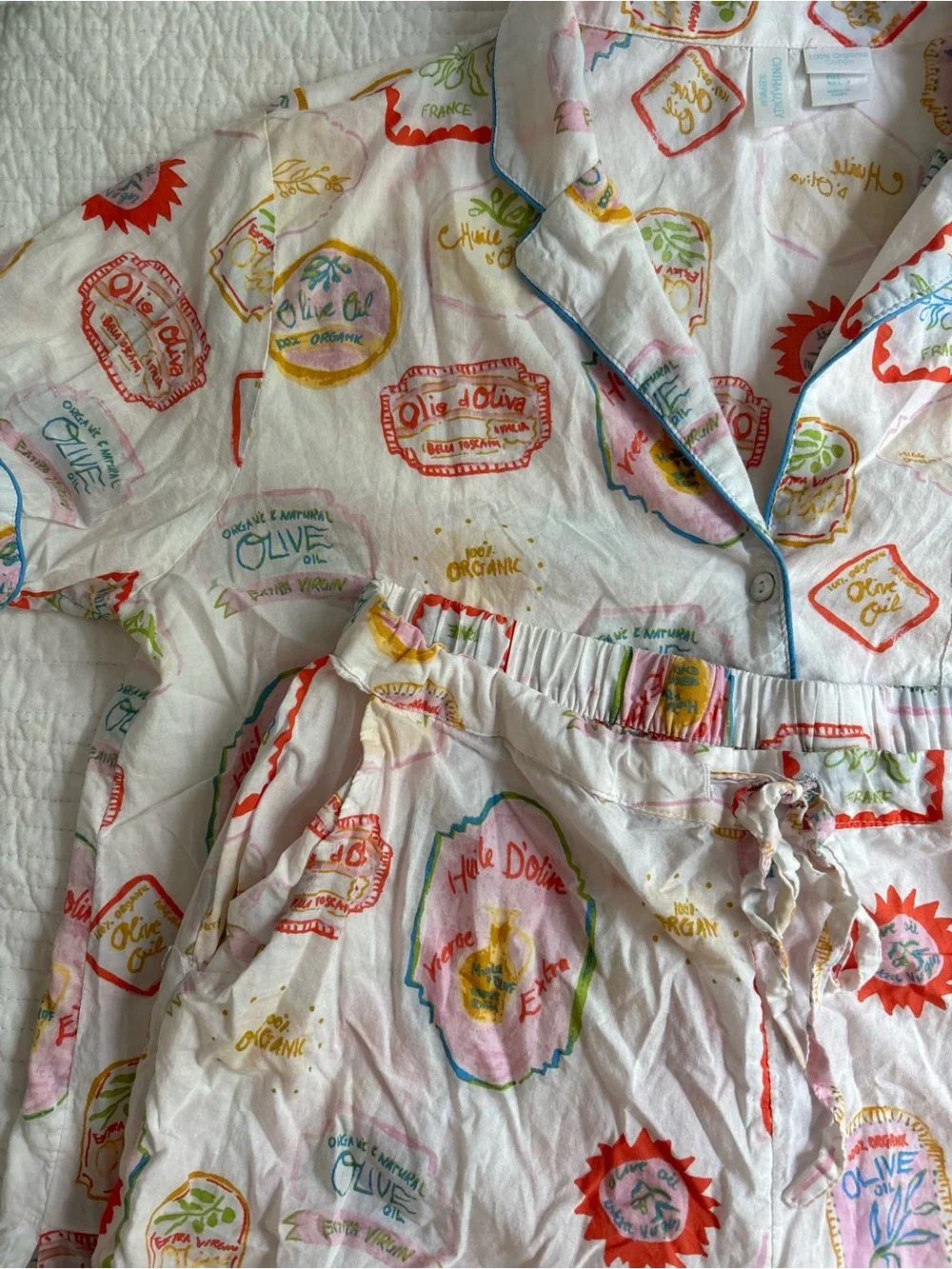 Marshalls White Multicolor Printed Pajama Short Set